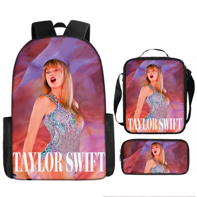 Taylor Swift Themed Kids School Backpack Set Elementary Students Oxford Fabric Breathable Lightweight With Padded Straps