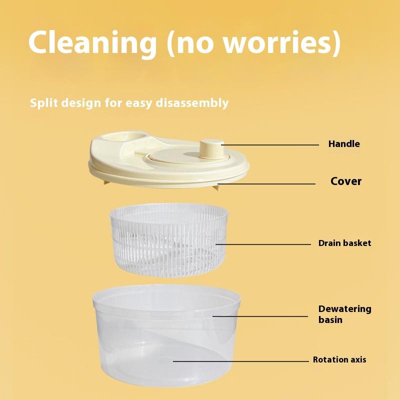 Multifunction Manual Salad Spinner Dryer Vegetable Fruit Food Dehydrator Quick Drying Kitchen Household Vegetable Dehydrator