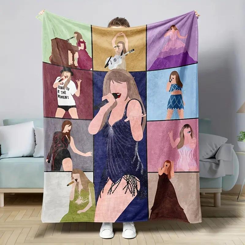 

Music enthusiast digitalprinted polyester Bedroom velvet flannel soft sofa cover blanket Fleece soft cover blankets for beds 75x100cm