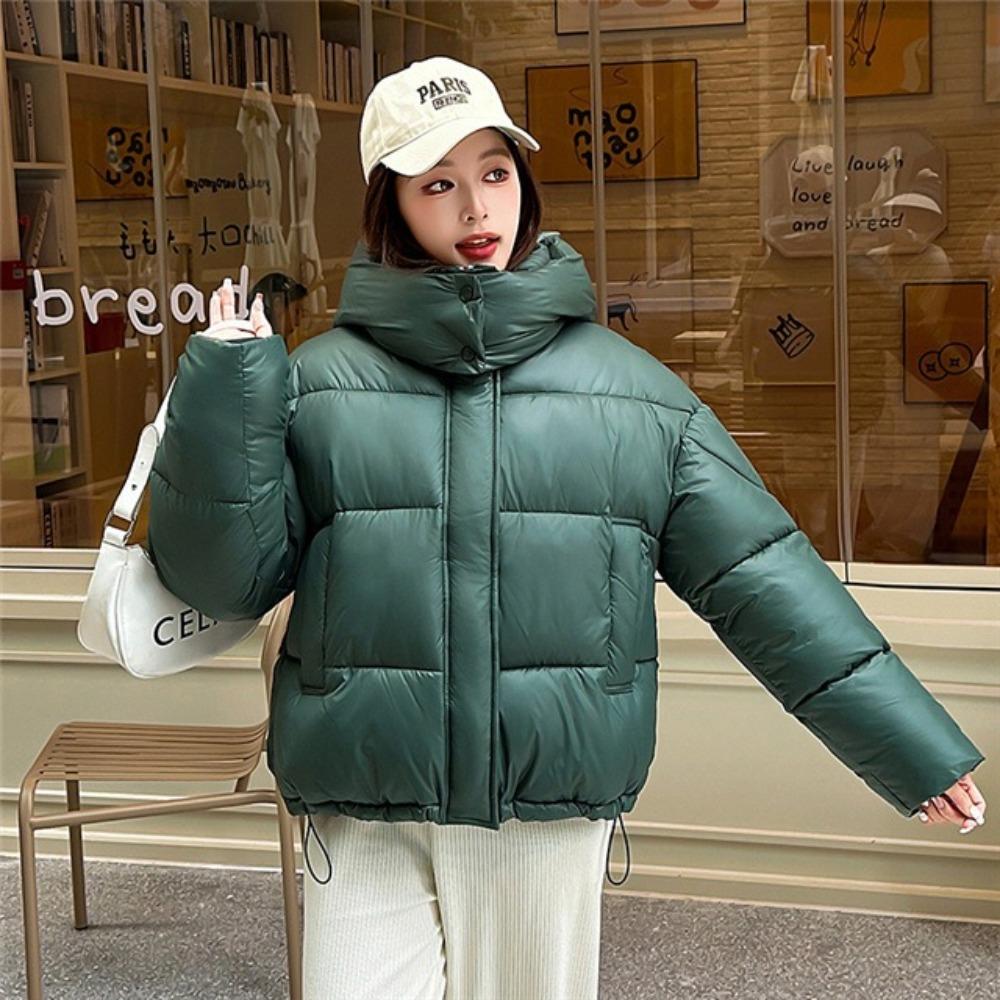 New Winter Women's Clothing Temperament Fluffy Hooded Cotton Clothes Bread Clothes Jacket Warm Commute