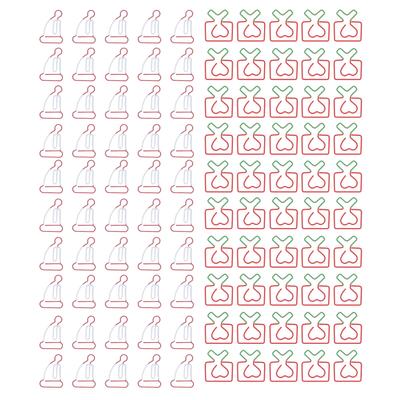 100PCS Metallic Paper Clips Unique Style Rustproof Sturdy for Office Memo File Classification