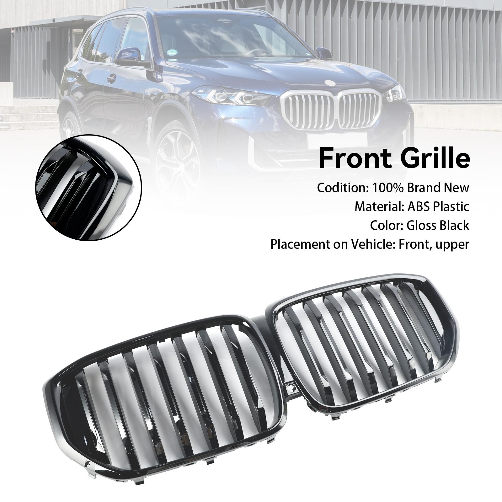 

Gloss Black Front Bumper Grille Grill Fit BMW G05 LCI X5 2024+ Single Line