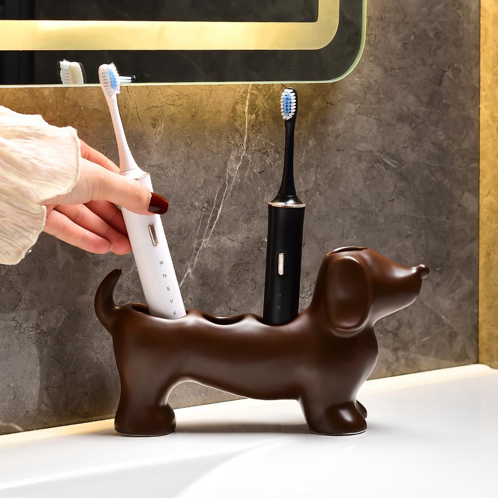 1PC Shelf Toothbrush Holder Toilet Wash Counter Ceramic Shelf Base Storage Ornament - Suitable for Toothbrushes and Dental Education