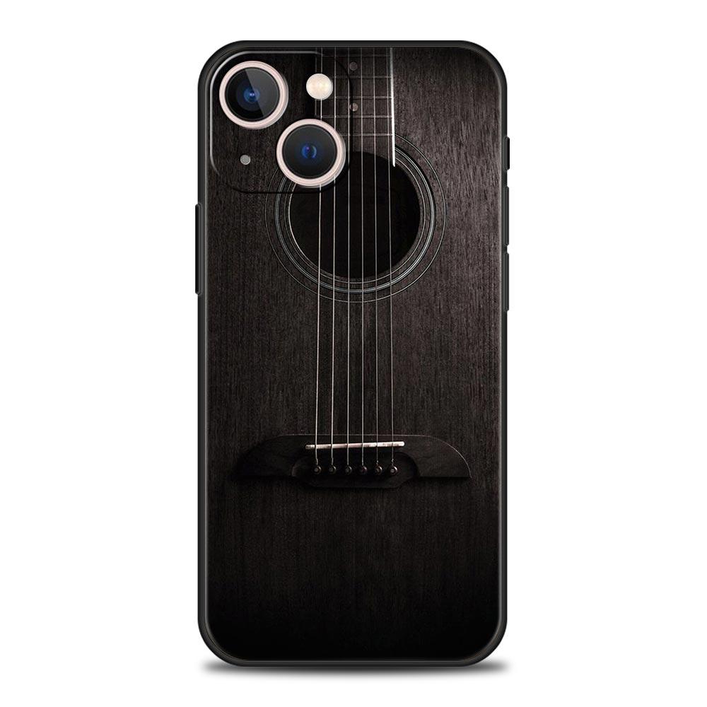 

Music Instrument Guitar Piano Luxury Phone Case For iPhone 11 14 15 Pro MAX 12 13 Mini 7 8 Plus X XR XS SE Silicone Cover Funda iPhone 12 mini