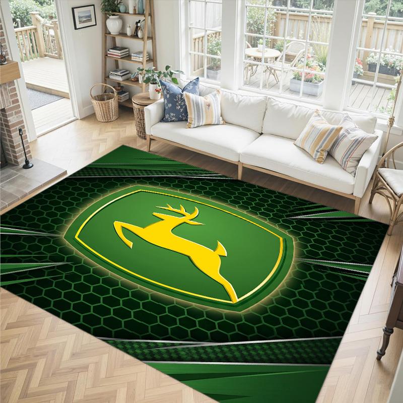 John Deere Design Crystal Velvet Carpet Cozy Non?Slip Printed Rug For Bedroom Living Room Entrance
