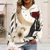 Plus Size Womens White Drawstring Hooded Sweatshirt Long Sleeve Loose Soft Casual Leisure Street Garment