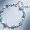 New High-End Lucky Four-Leaf Clover Peach Blossom Continuous Ocean Heart Bracelet for Women, Light Luxury Zircon Boutique