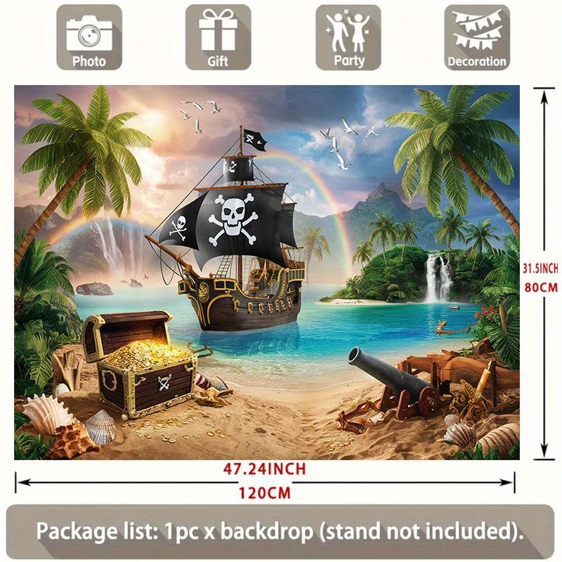 Party Banner 1 Piece, Pirate-style Background Decoration Backdrop Photo Props, Polyester Fiber Banner Decorations