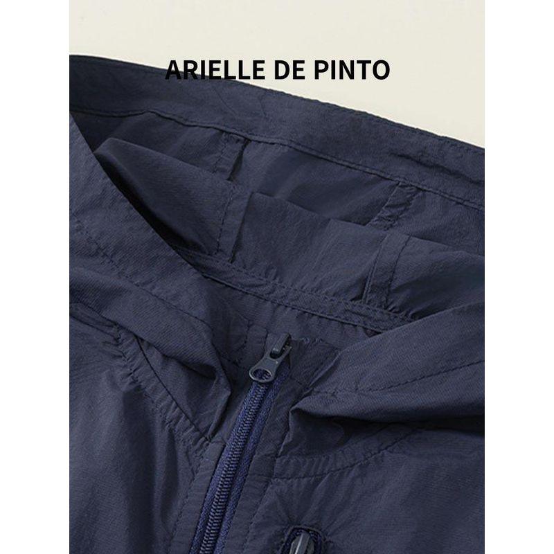 French Arielle De Pinto Boys' Spring and Autumn Jacket with Hood, Letter Print, Casual Cardigan, Sun Protection Clothing