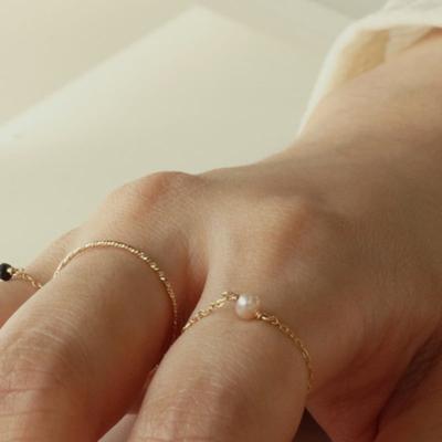 Less Is More PEARL 14K GOLD FILLED CHAIN RING