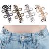 Nagelloser Taillenschnallen-Knopf mit sechs Blättern zur Hosenstraffung, Abnehmbarer Knopf-Pin für lockere Jeans, Kleidung Zubehör mit einfacher Nähanleitung