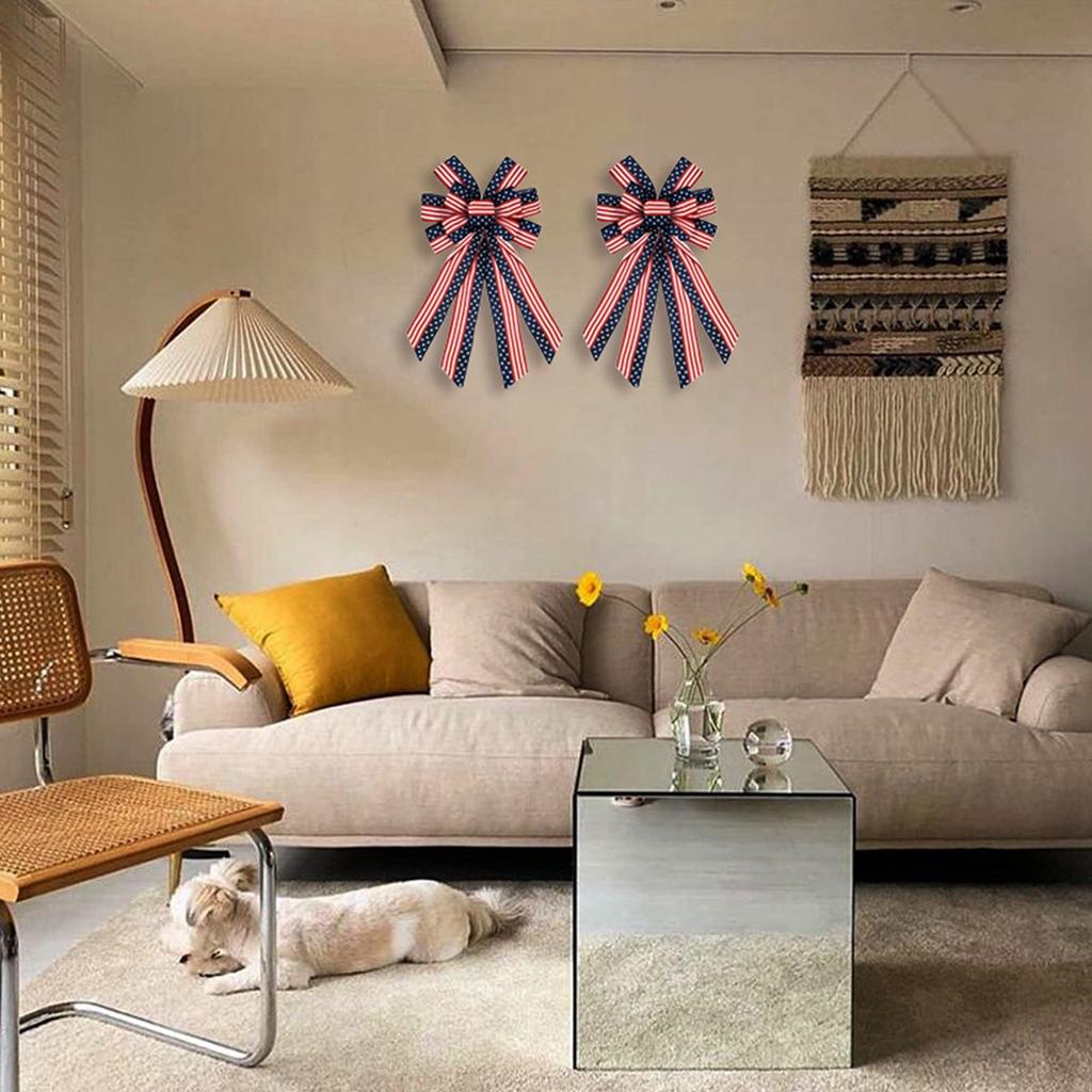 Patriotischer Schleifenkranz zur Dekoration und Hintergrundgestaltung für die Unabhängigkeitstagsfeier, für den Innen- und Außenbereich