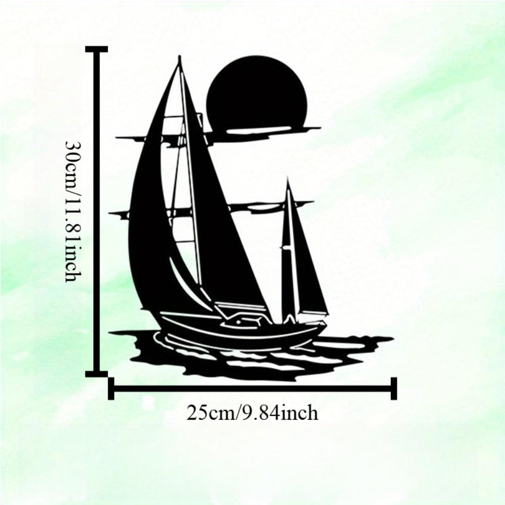 

Vintage Sailing Metal Wall Art Rust Resistant Iron Nautical Decor Two Sailboats Sunset Design for Beach House Living Room Christmas Gift for Sailors 12in