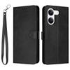 Wallet Case for Redmi Turbo 5 5G - Leather/PU, Black, With Lanyard