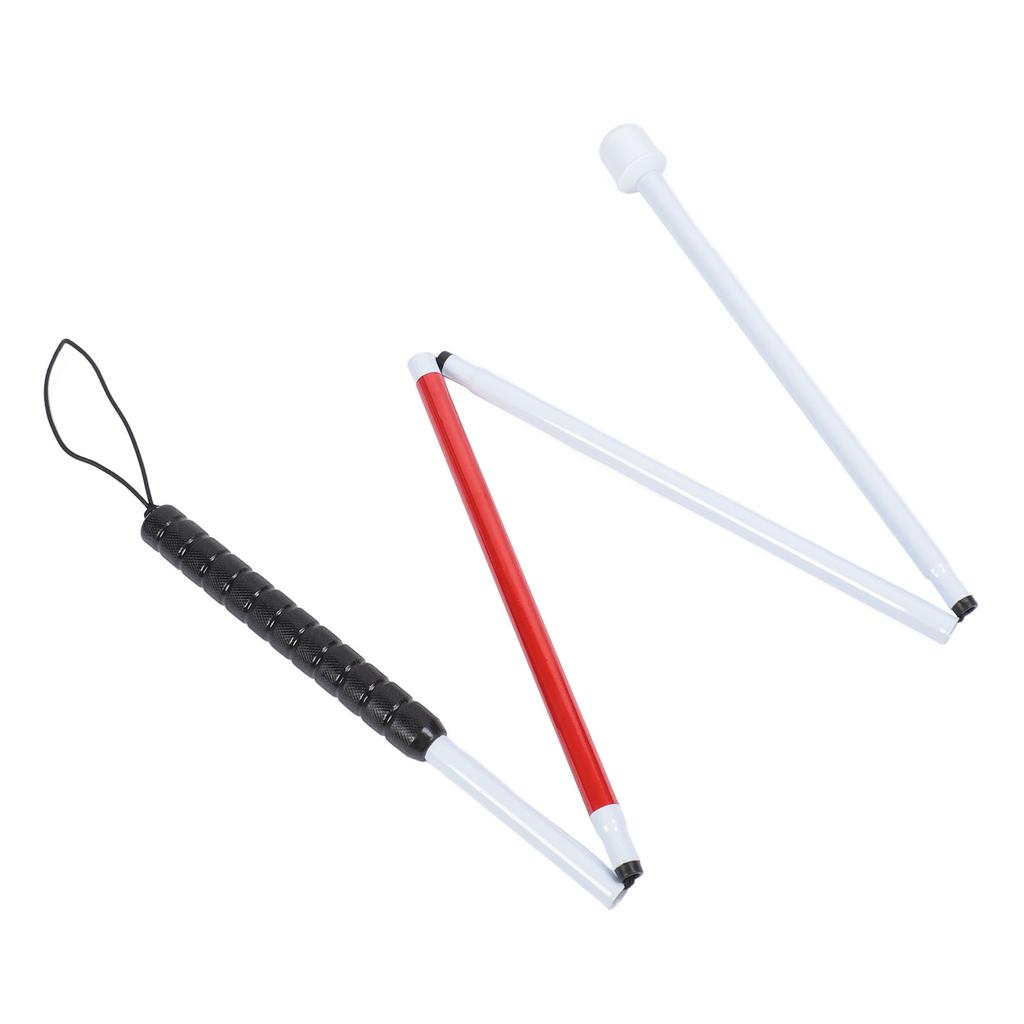 Blind  Anti Slip Folding Blind  Mobility Stick Aluminum Alloy Rubber Blind Walking Stick Wit