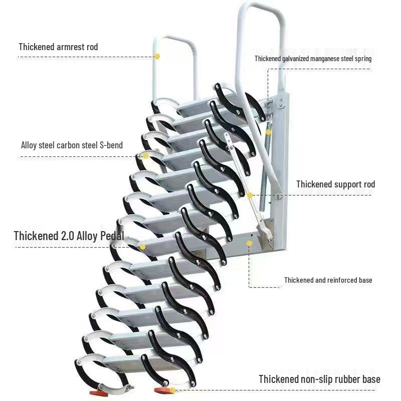 Fully Automatic Hidden Telescopic Electric Staircase for Indoor Villas
