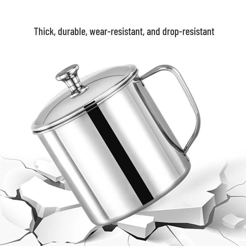 Thickened 304 Stainless Steel Mug with Lid and Handle