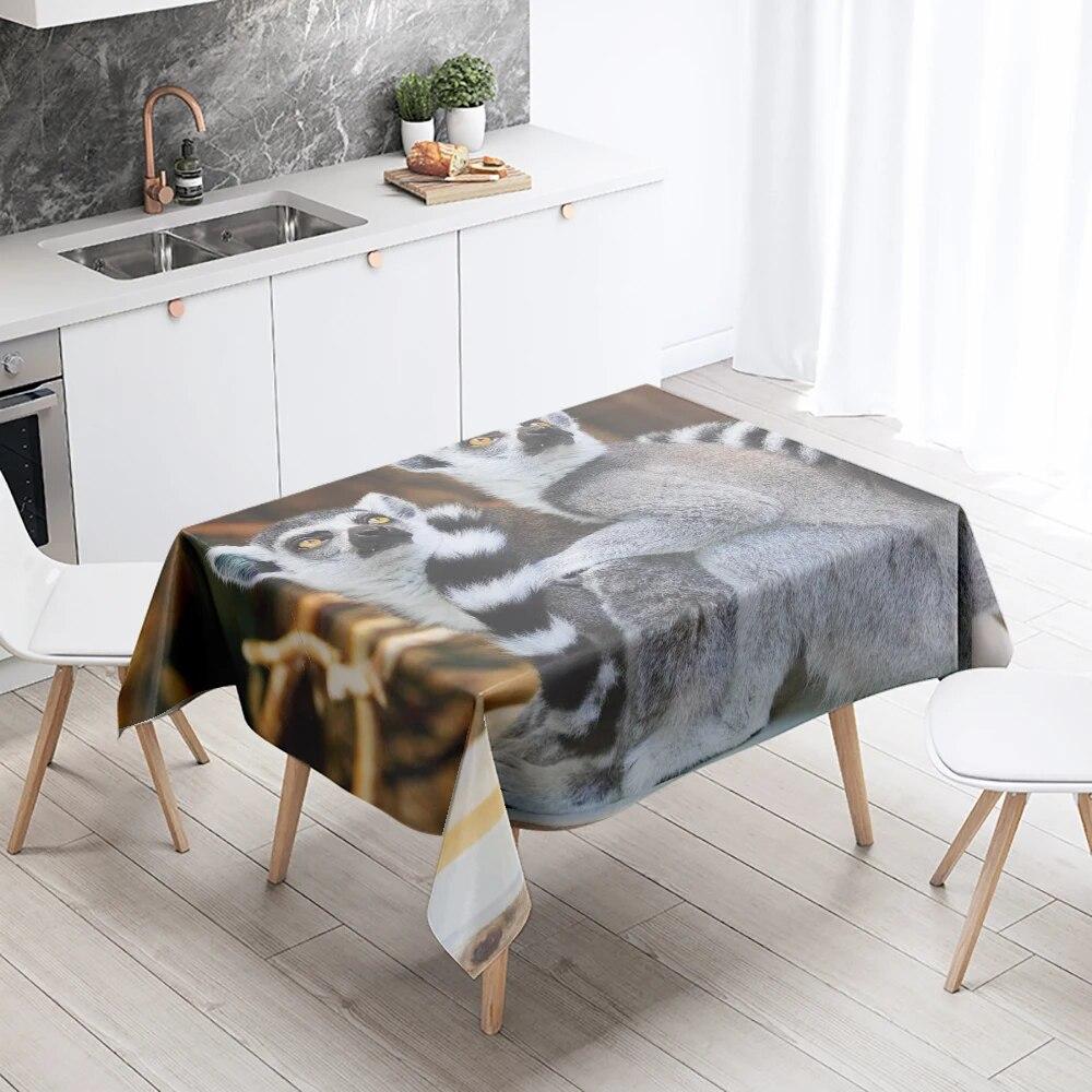 Meerkat Tablecloth Cute Animal  Anti-Stain Waterproof Rectangular Kitchen Table Home Decoration