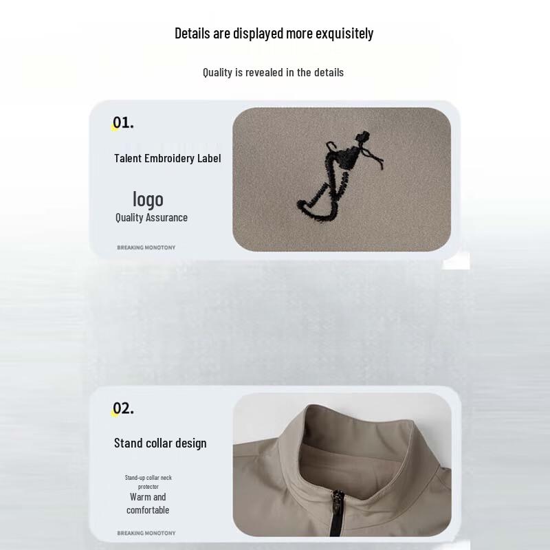 TRIES Men's Durable Versatile Stand-Collar Casual Jacket