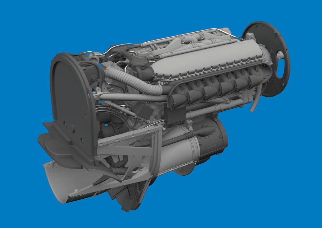 Eduard 1/48 Brassin P-40E Engine (for Eduard) Plastic Model Parts EDU6481069 (Airplane)