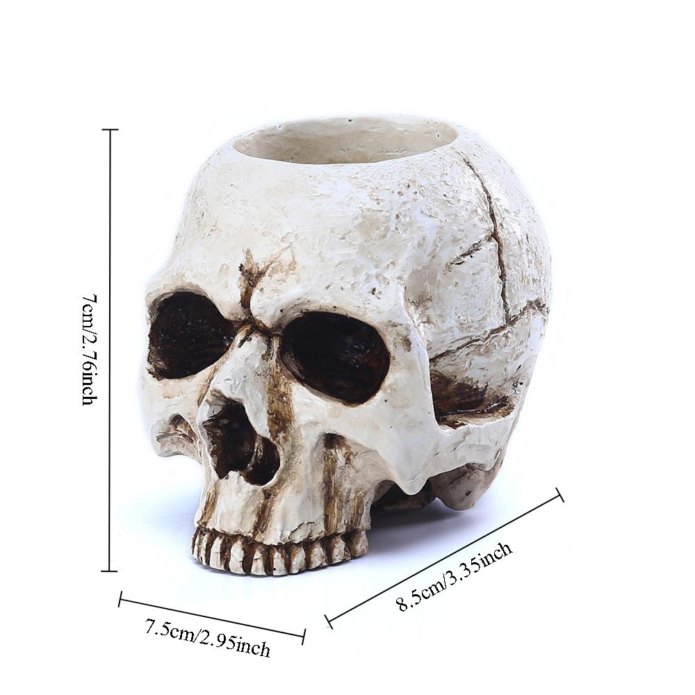 Halloween Skull Candle Holder Creative Tears Skull Resin Figurines Horror Halloween Decoration Holiday Atmosphere Mini Ornaments