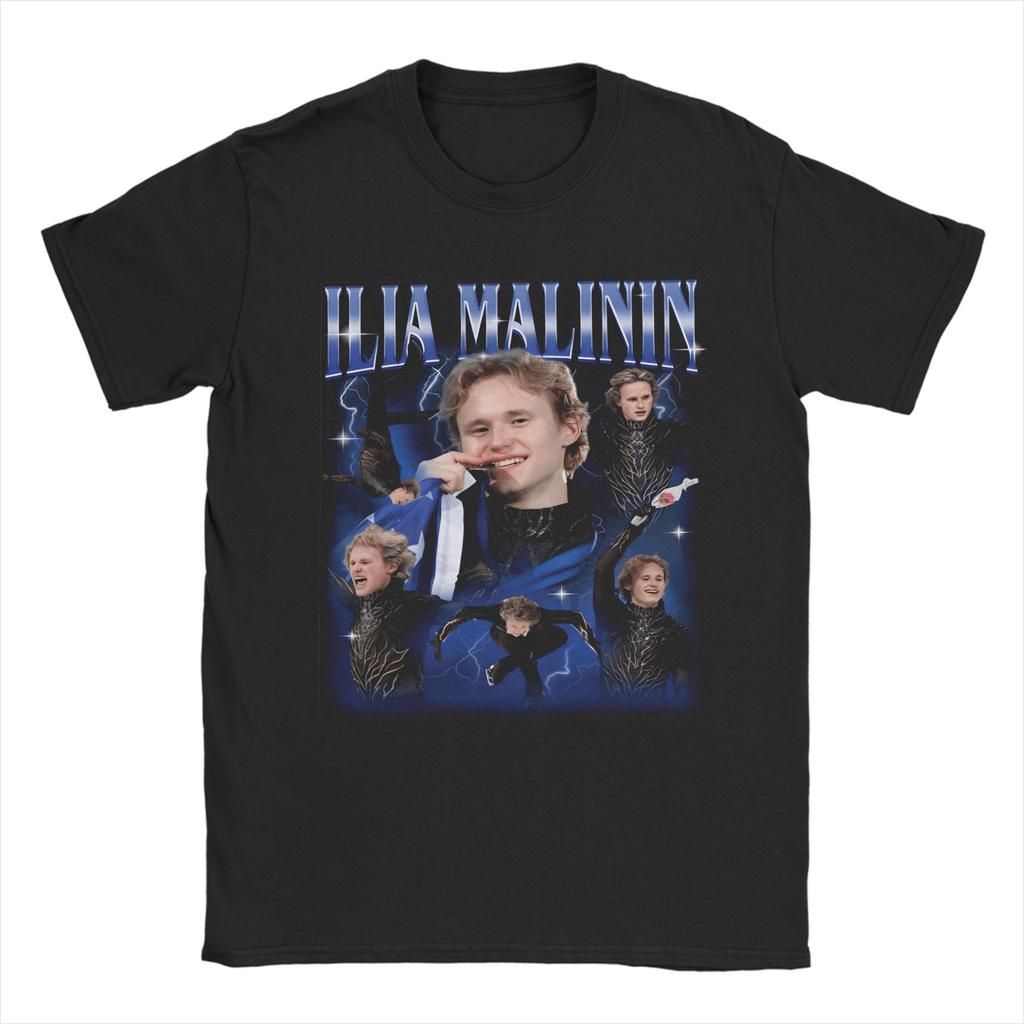 Ilia Malinin Quad Jump Legend Vintage TShirt Summer Fashion T Shirts Unisex Cotton ONeck Oversized Top Tees Short Sleeves Tshirt