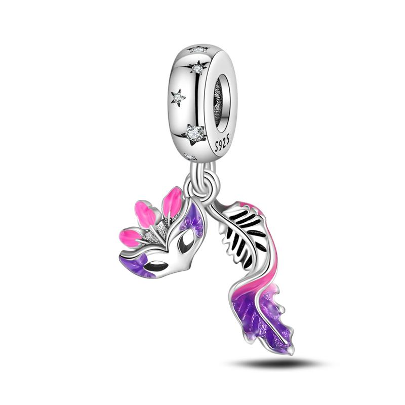 Copper Pink Cute Pet Bow Shiny Zircon Beads Suitable For Panoriginal Bracelet Diy Jewelry Birthday Gift Anniversary