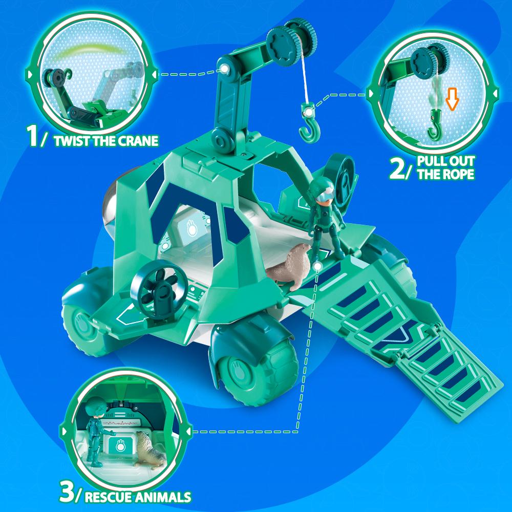 PETRONIX DEFENDERS Unità Medica Trasformabile Deluxe ed Emma Modalità 2-IN-1 con 2 Figure, Occhio Luminoso, Ruota Mobile Anime Giocattolo per Bambini Regalo