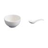 Pure White Ceramic Bowl and Spoon Set