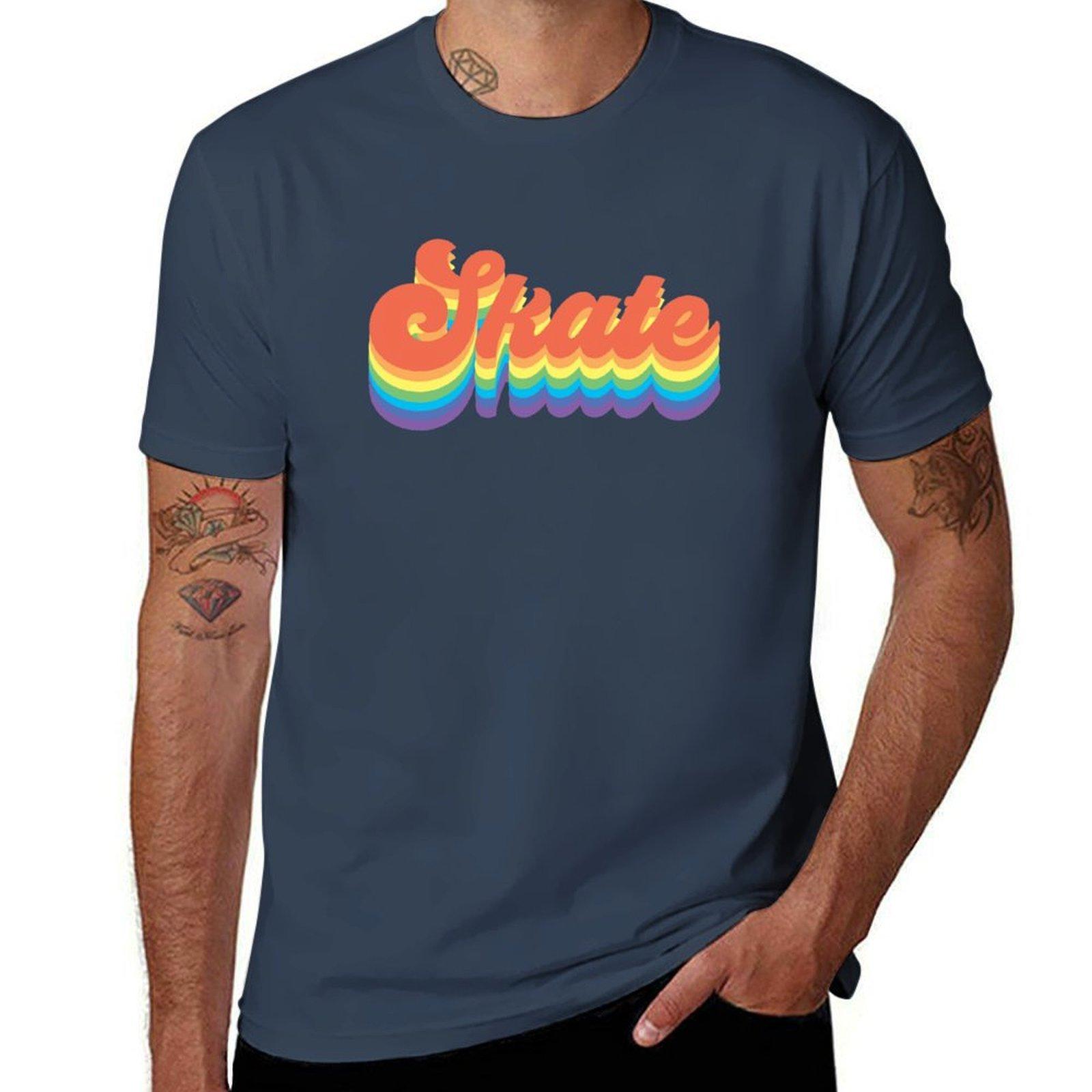 Skate The Rainbow Tshirt Plus Size Lightweight Tee Shirt S