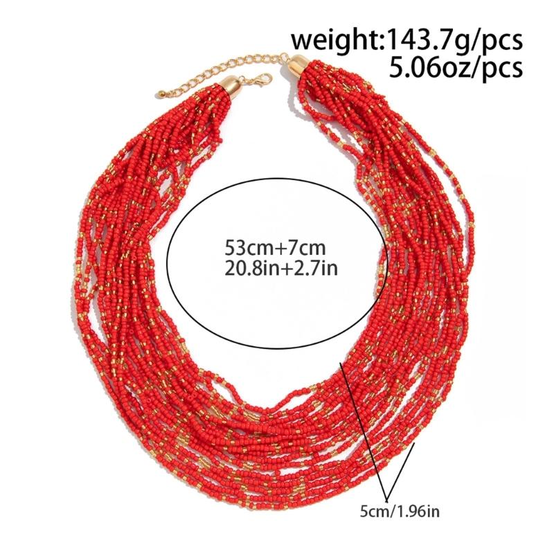 Elegant Beads Necklace Charm Necklace Beads Bracelet Multilayer Necklace Chain Necklace Suitable for Fashion Outfit