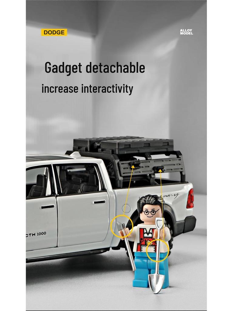 Dodge Tyrannosaurus Mammoth 1/32 Alloy Off-Road Car Model Toy Ornament