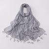 New Chiffon Hijab Veil Scarf Hand-Sewn Glass Tube Bow Long Scarf Gauze Horse Muslim Women Hijab Islam Turban Headscarves Ladies