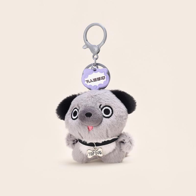 Adorable Porte-clés Pendentif Chiot en Peluche Original Mignon Animal Charme de Sac Cadeau Pour Tous les Âges