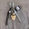 Creative Plush Bear with Helmets Key Ring Animal Toy Keychain Fashionable Bag Pendant Hanging Charm for Wallet and Purse