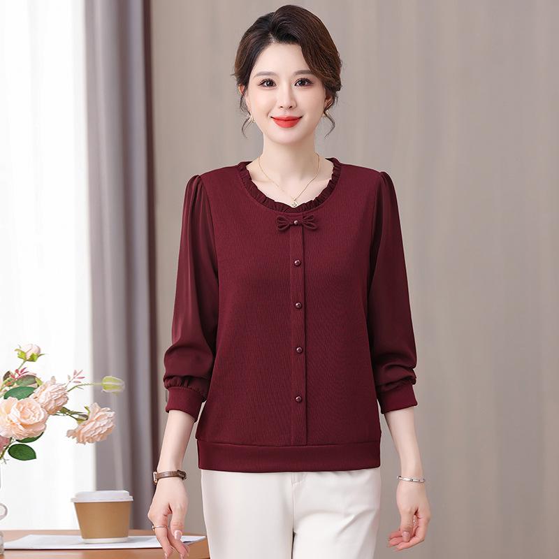 Stylish Casual T-Shirt for Middle-aged Women (Ages 40-50) 4XL (140-155 lbs)