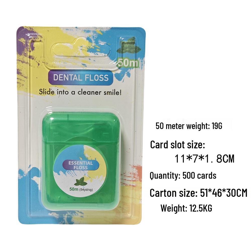 Extra Soft Mint Micro-Waxed Nylon Dental Floss, 50M - Disposable Interdental Cleaner