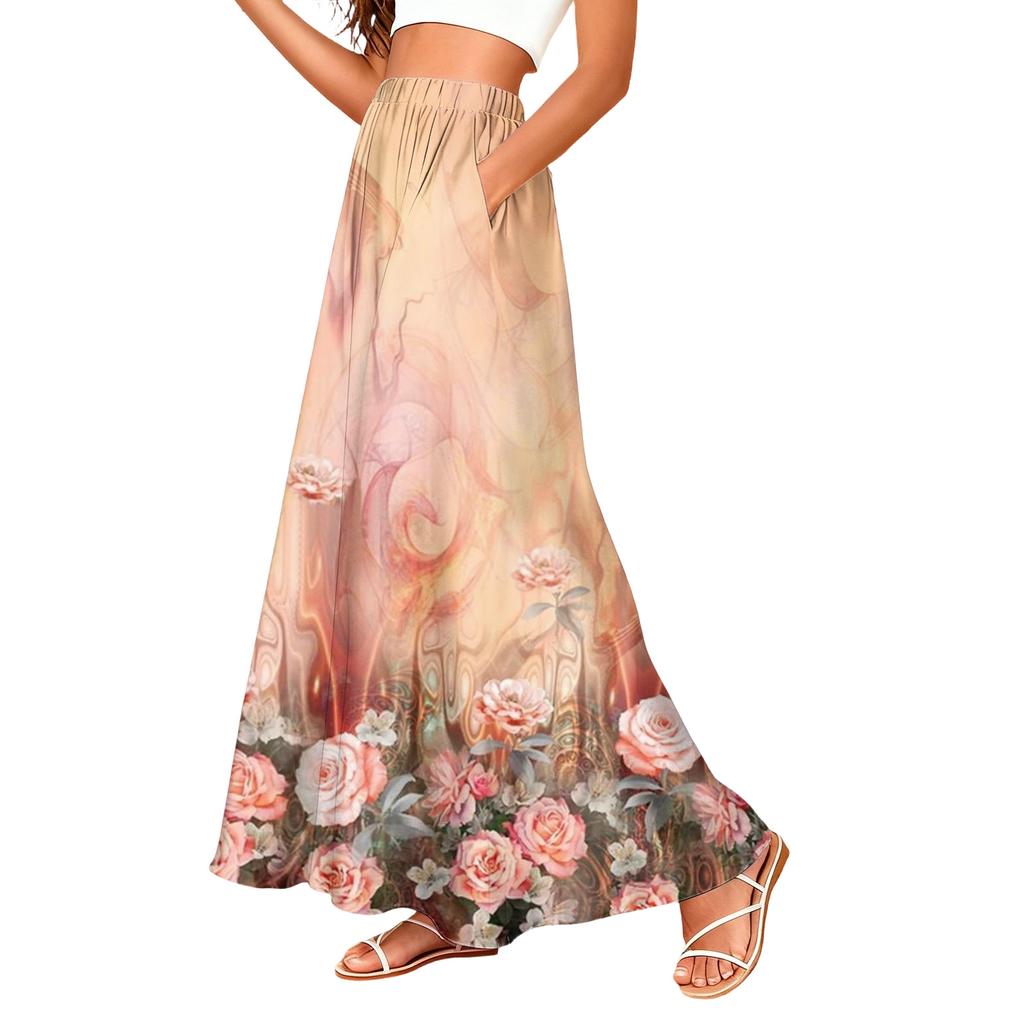 Elegant Satin A-line Slimming Midi Skirt For Women