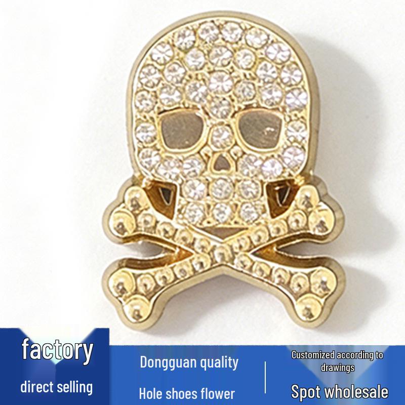 New Skull Flower Metal Shoe Buckles - Stylish Shoe Decorations