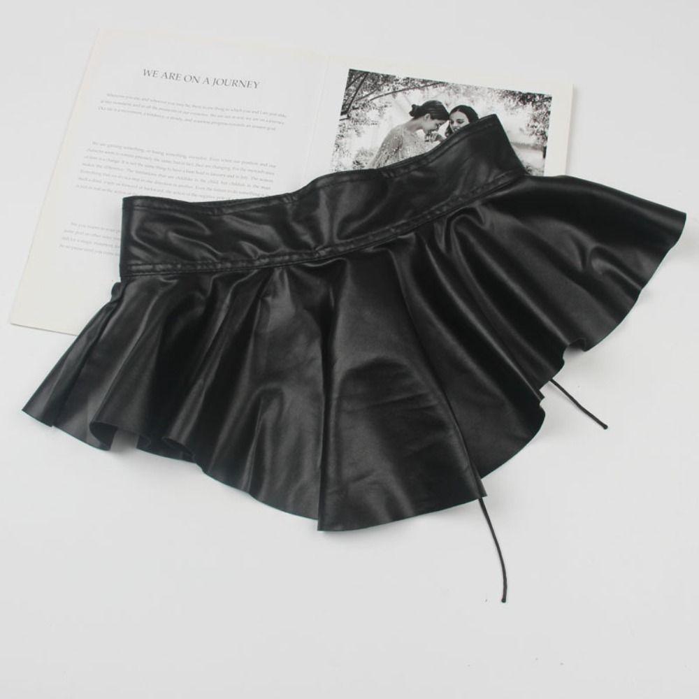 PU Leather Female Waistband Dress Girdle Wide Waist Belt Personality Cummerbunds with Skirt  Women