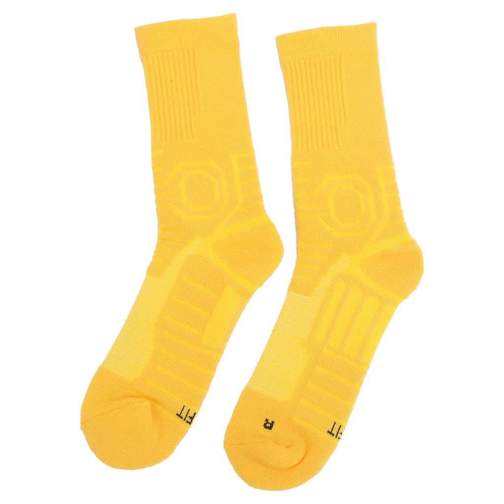 1 Paio Calzini Sportivi Antiscivolo Traspiranti Calzini Protettivi Atletici per Basket Calcio(Giallo )