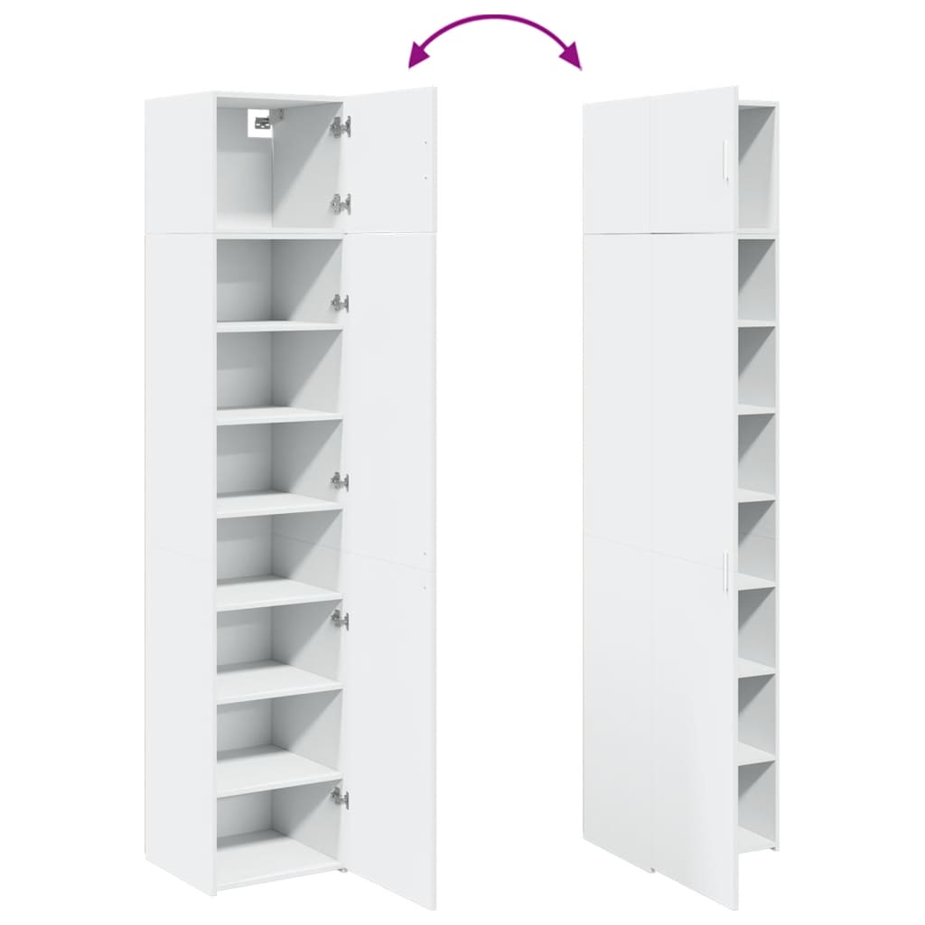Narrow Tall Cabinet White 45 x 42.5 x 225 cm Engineered Wood