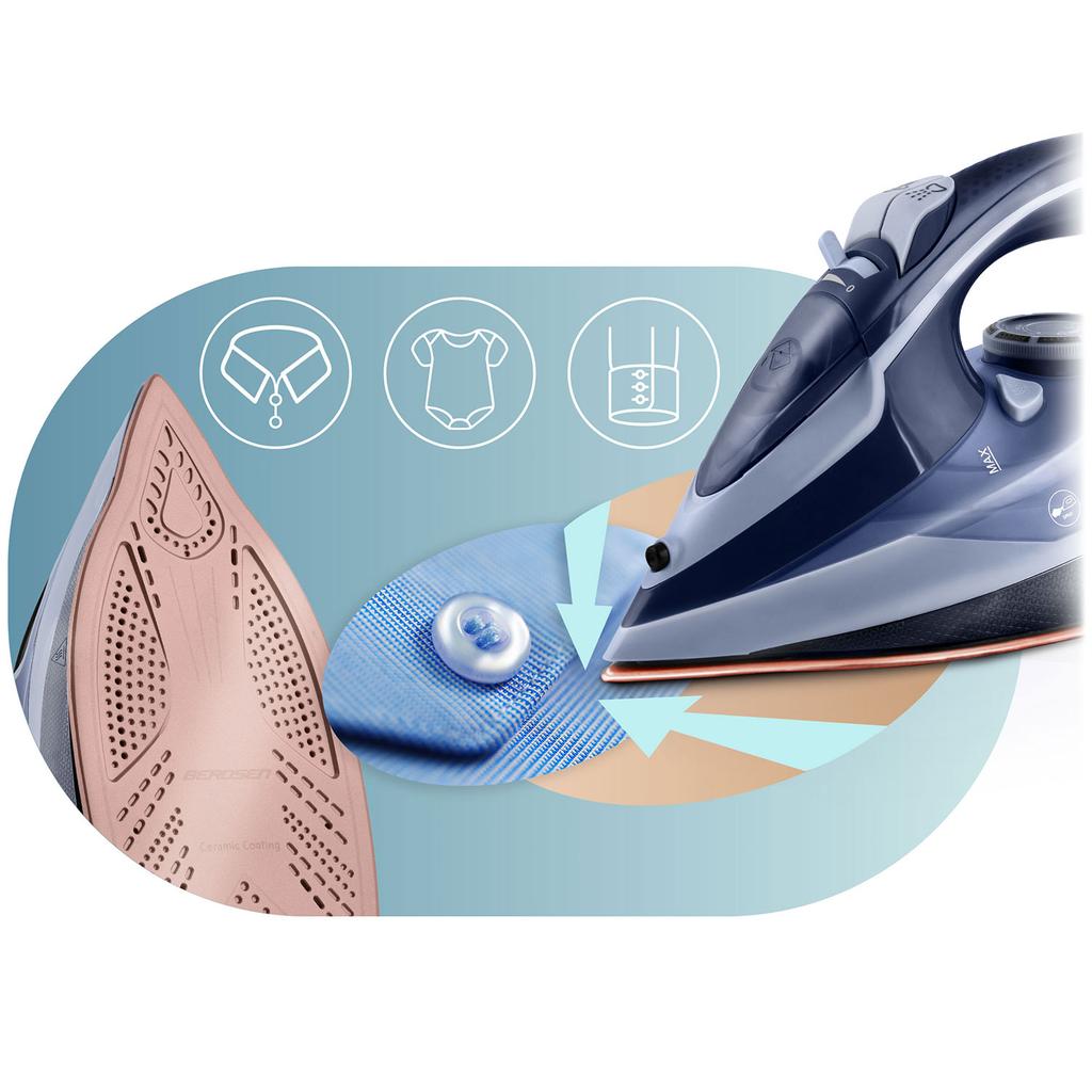 3000W Berdsen Bd-330 Steam Iron, Ceramic Coating, Vertical Operation