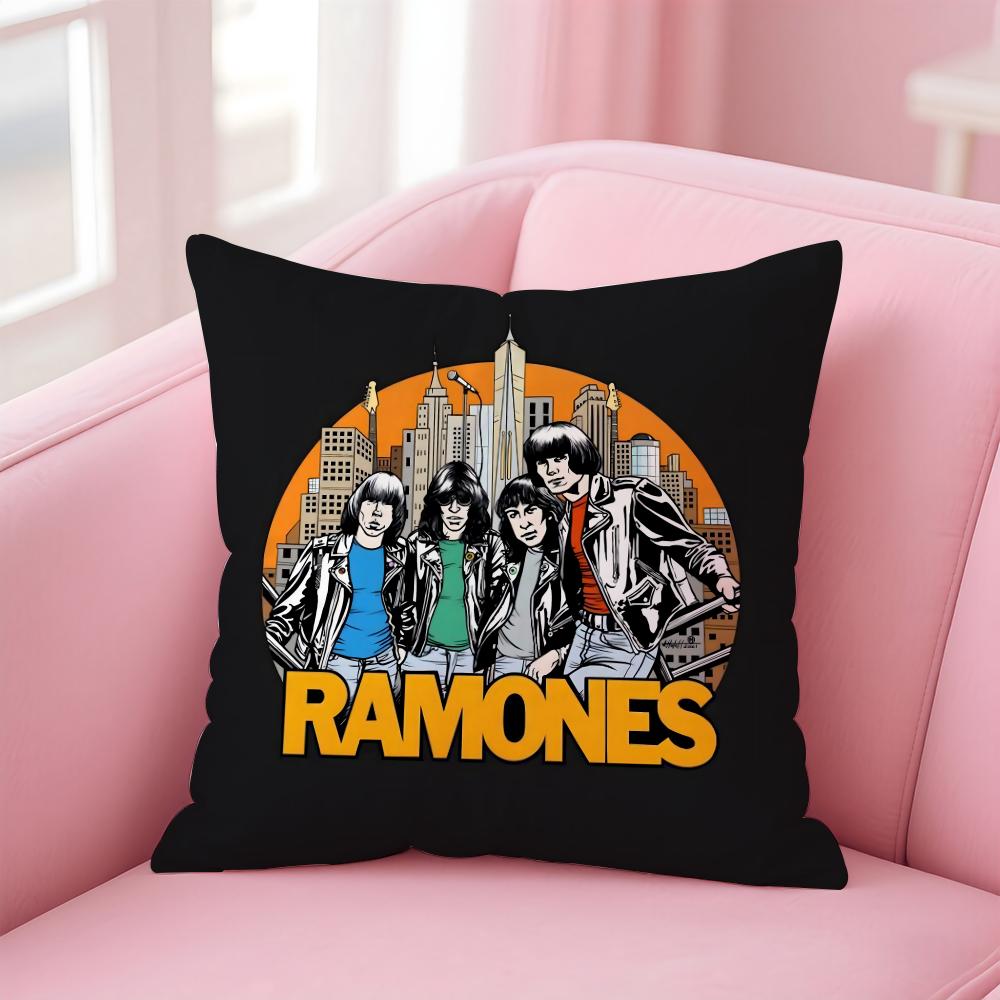 

Punk Classic American Band RRamones Cushion Cover Pillow Case Soft Skin Friendly Fabric Concealed Zipper 30X30cm