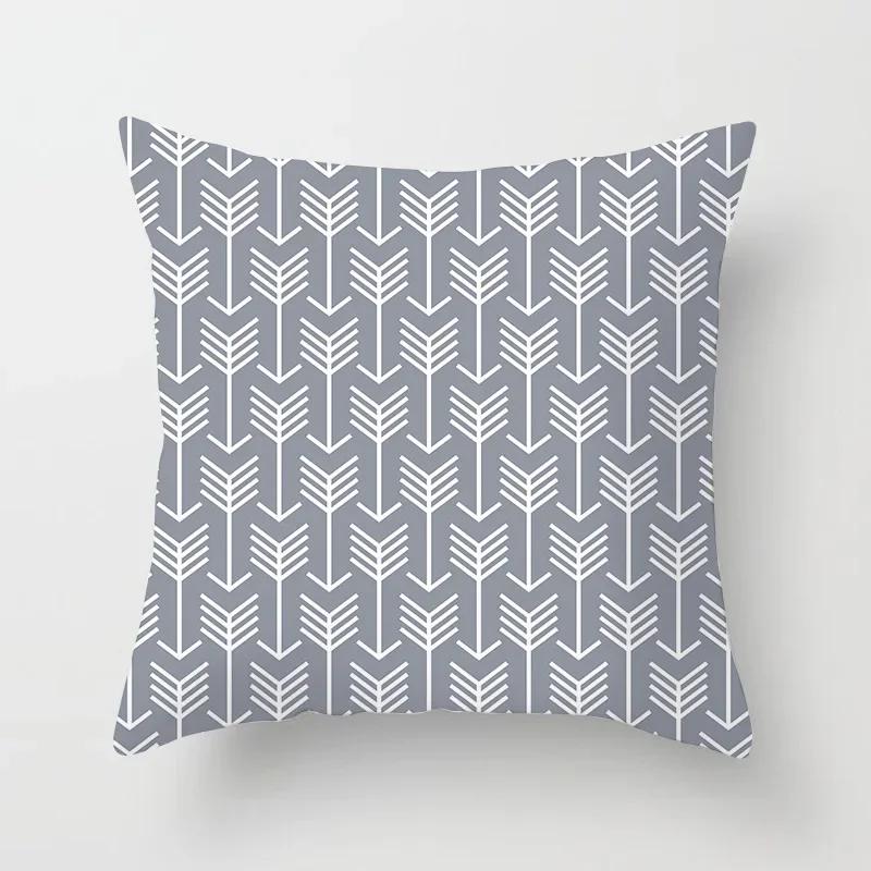 Gray Geometric Printing Sofa Cushion Cover Pillowcase Home Decor Party Car Bedding