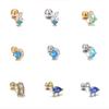 1PC Fashion Moon Ear Cartilage Piercing Earrings Women Stainless Steel Conch Tragus Flower Dinosaur Stud Earrings Body Jewelry
