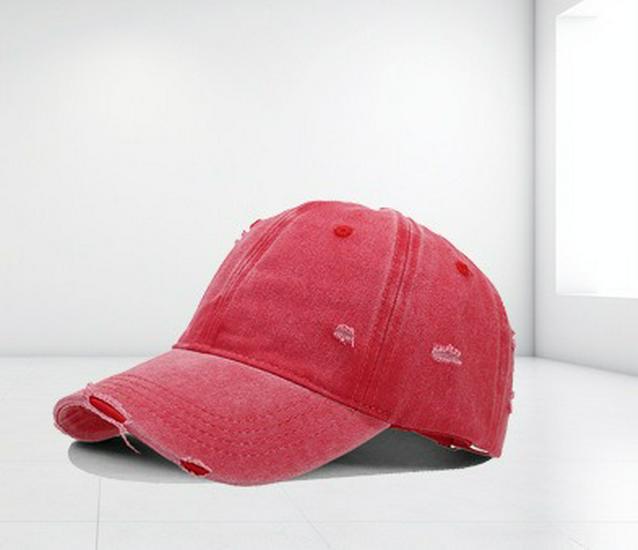 12-Color Distressed Pure Cotton Baseball Cap - Outdoor Versatile Plain Design