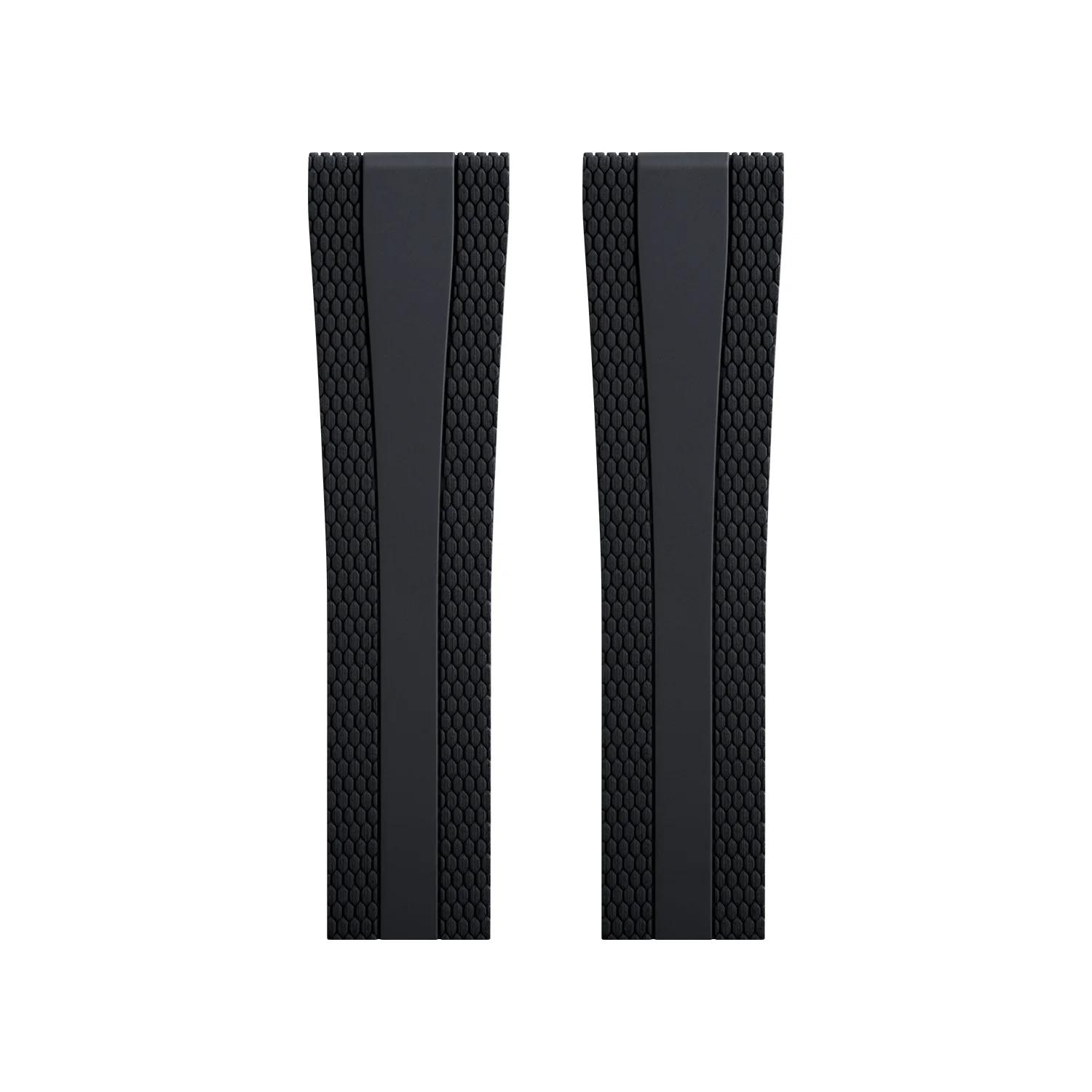 

Woven Pattern Flat End Diving Fluororubber FKM Watch Band 21mm 22mm 23mm 24mm Waterproof For Tudor Huawei Sekio Hamilton Strap 21-18mm No Mark&Without Buckle