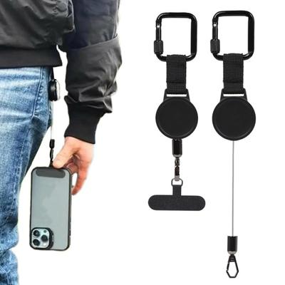 Retractable Phone Lanyard Outdoor Anti-Theft Phone Strap with Stainless Steel Wire Durable Buckle And Locking Carabiner Easy Installation Phone Leash