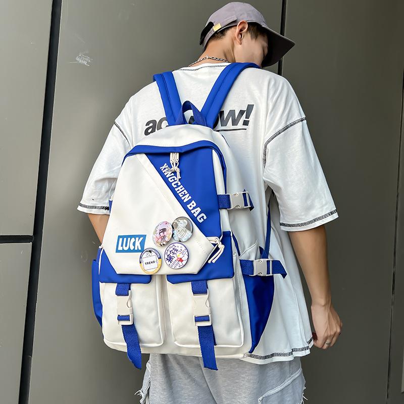 Backpack female college student Japanese simple girl backpack contrasting colors Korean version ins niche middle school student high school bag